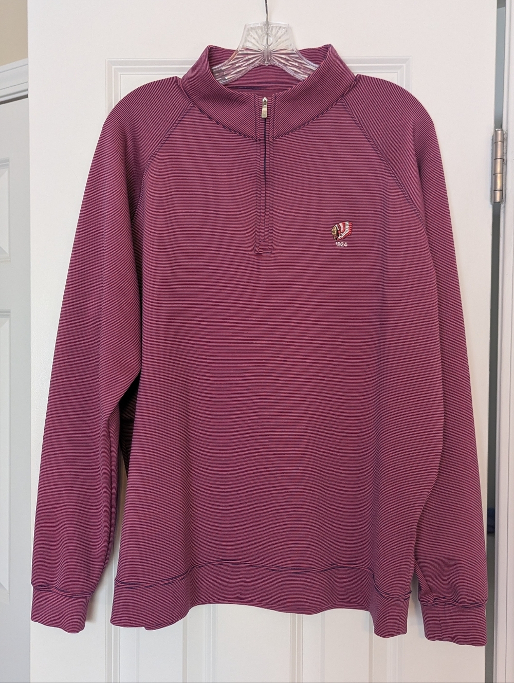 Holderness & Bourne Men's The Hyatt Performance Golf Striped Quarter Zip Sz L - Picture 2 of 9